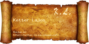 Ketter Lajos névjegykártya